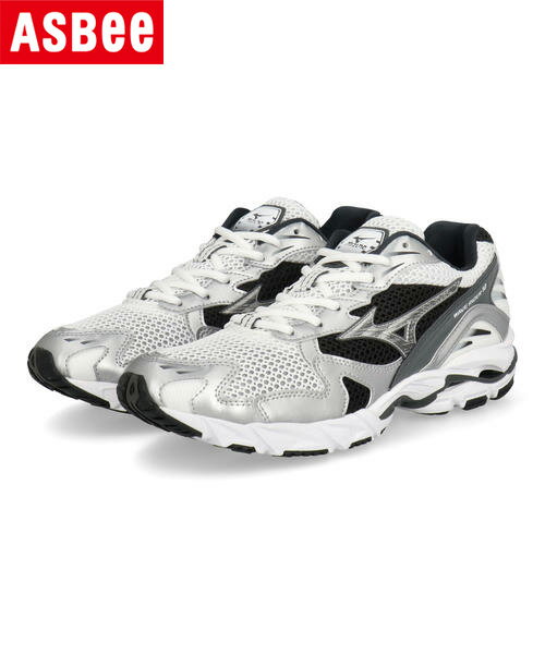 【クーポン配布中】mizuno ミズノ WAVE RIDER 10 レディーススニーカー(ウエーブライダー10) D1GA2104 05 ホワイト/ブラック/シルバー【レディース】