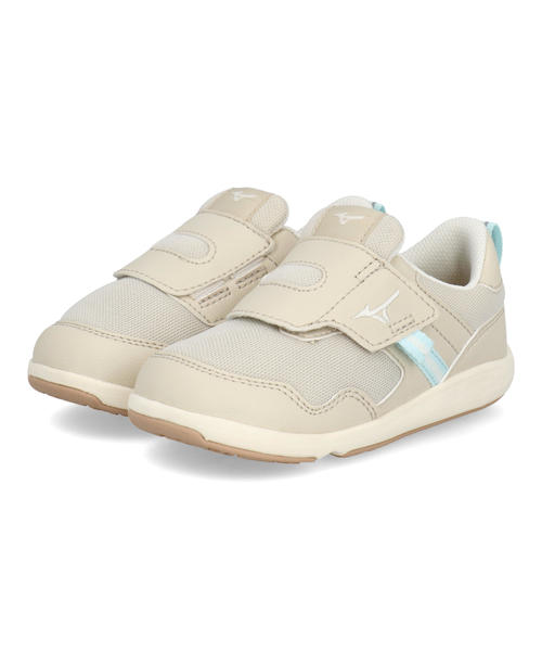 Rakuten - 【クーポン配布中】mizuno ミズノ PLAMORE INFANT 3 パカっと開いて脱ぎ履き簡単 ベビーシューズ ワンベルト プレモアインファント3 C1GD2641 01 ライトベージュ/ホワイト キッズ シューズ 靴 スニーカー ベビー ラッピング ASBee アスビー