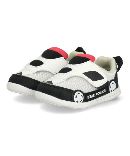 【クーポン配布中】IFME イフミー IFME×はたらくのりもの ベビーシューズ パトカー 軽量 patto パット 子供靴 簡単に履ける ワンベルト キッズスニーカー 20-5803 ホワイト キッズ シューズ 靴 スニーカー ベビー ラッピング ASBee アスビーのサムネイル