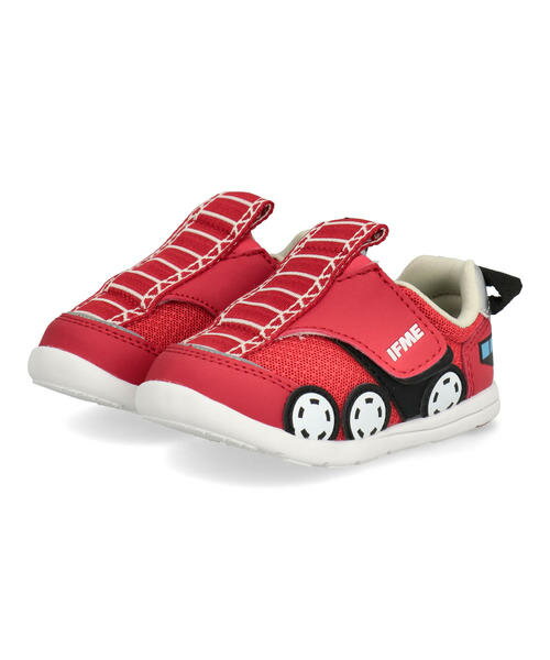 【クーポン配布中】IFME イフミー IFME×はたらくのりもの ベビーシューズ ハシゴ消防車 軽量 patto パット 子供靴 簡単に履ける ワンベルト キッズスニーカー 20-5803 レッド キッズ シューズ 靴 スニーカー ベビー ラッピング ASBee アスビーのサムネイル