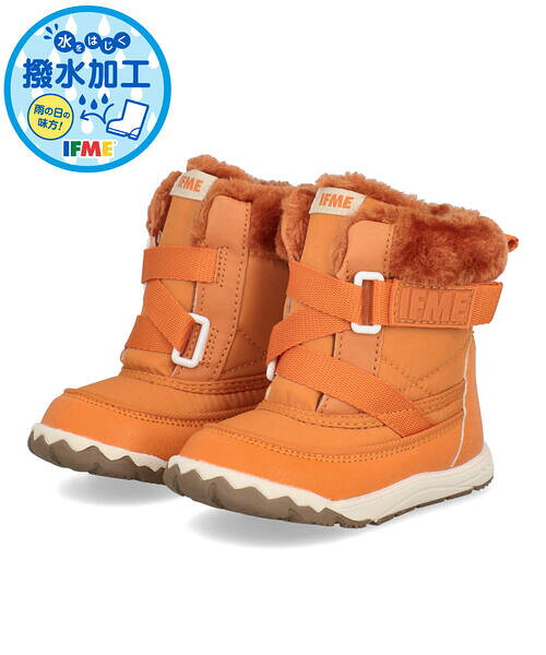 【クーポン配布中】IFME イフミー ベビー キネティックボアブーツ【撥水/防寒】あったかボアライナー 20-6810 オレンジ