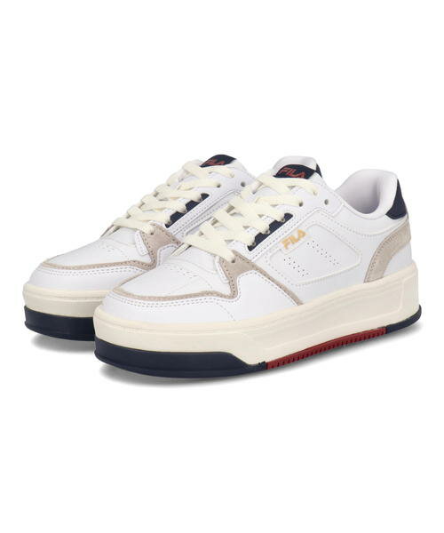 【クーポン配布中】FILA フィラ COURT FEATHERY レディーススニーカー 厚底シューズ(コートフェザリー) UFW24011 147 ホワイト/スノーホワイト/ネイビーのサムネイル