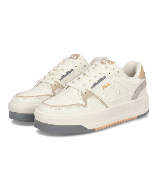 【クーポン配布中】FILA フィラ COURT FEATHERY レディーススニーカー 厚底シューズ(コートフェザリー) UFW24011 114 スノーホワイト/アップルブロッサムのサムネイル