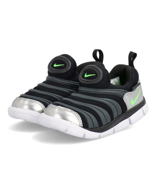 NIKE ナイキ DYNAMO FREE TD ベビーシューズ スリッポン ダイナモフリーTD 343938 028 ブラック/グリーンストライク/ダークスモークグレー/クロム キッズ シューズ 靴 スニーカーベビー プレゼント ラッピング ASBee アスビー