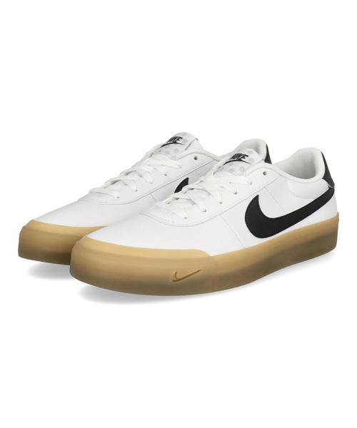 【クーポン配布中】NIKE ナイキ COURT SHOT メンズスニーカー 薄底 ロープロファイルシューズ(コートショット) FQ8146-112 ホワイト/ブラック/ガムライトブラウン