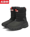 ハンターブーツ スノーブーツ レディース HUNTER ハンター W WANDERER SHORT SHERPA SNOW BOOT 防水 防寒 積寒地 レディースウィンターブーツ レディースワンダラービーガンシアリングインシュレイティドショートスノーブーツ WFS2204HER BLK EC ブラック 雨 雪