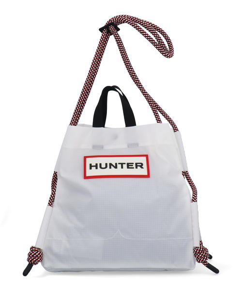 【クーポン配布中】HUNTER ハンター TRAVEL RIPSTOP TOTE【耐水】バッグ(トラベルリップストップトート) UBS1517NRS WRB【EC】 ホワイト/レッドボックスロゴ