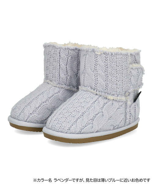 【クーポン配布中】R.L.B アール・エル・ビー ベビー ケーブルニットボアブーツ あったか 内側全面イン..