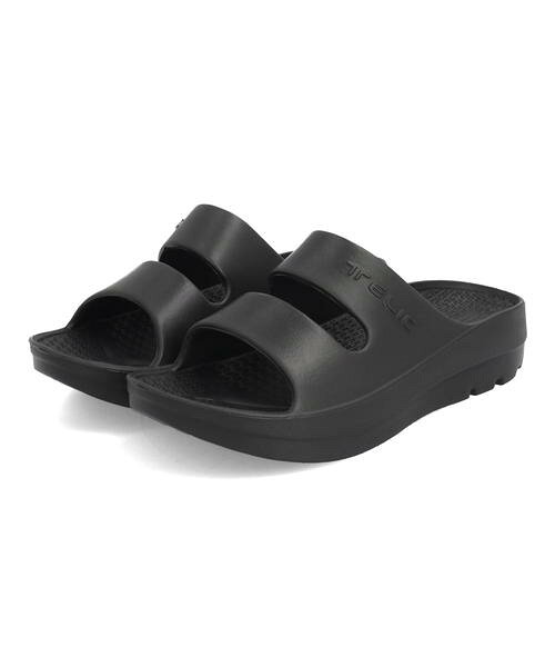 TELIC テリック W-STRAP メンズ レディース リカバリーサンダル 超軽量 厚底 ユニセックス 男女兼用 Wストラップ 9104 ブラック ウェッジサンダル ウェッジ 厚底サンダル コンフォートサンダル コンフォート スポーツサンダル