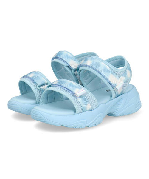 【クーポン配布中】MADFOOT! マッドフット キッズ ダブルベルト厚底スポーティーサンダル 2本ストラップ 子供靴 251006 サックス シューズ 靴 サンダル ガールズ ブランド ギフト プレゼント ラッピング ASBee アスビーのサムネイル