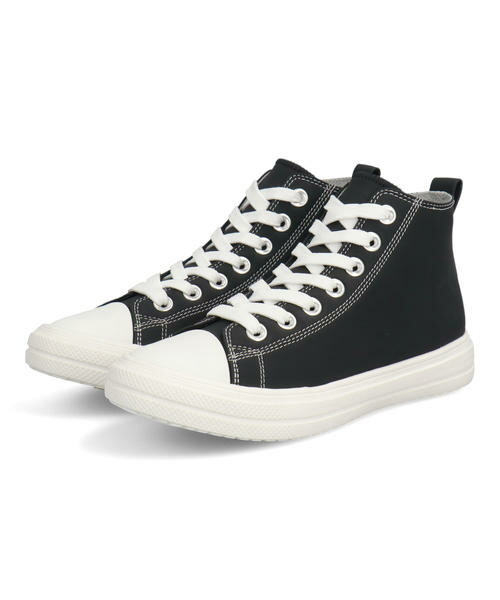 【クーポン配布中】heal me ヒールミー レディース 耐水ミッドカットスニーカー 軽量 滑りにくい 晴雨兼用 125101 ブラック/ホワイト シューズ 靴...