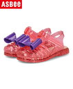 【クーポン配布中】Betty Kids ベティキッズ キッズ リボン付きクリアサンダル ガラスの靴 226160 レッド/コンビ シューズ 靴 サンダル ガール...