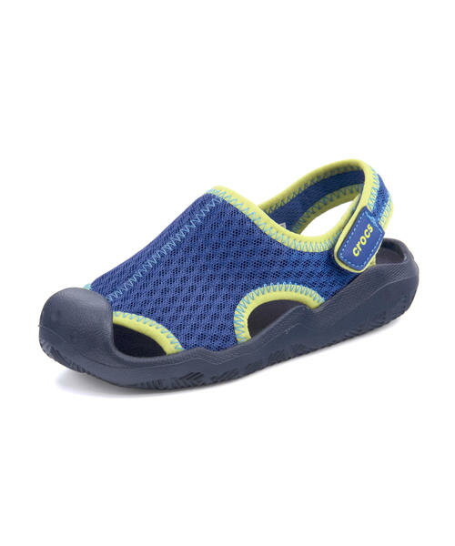 crocs(クロックス) SWIFTWATER SANDAL K キッズサンダル【超軽量】(スウィフトウォーターサンダルK) 204024 4HD ブルージーン/ネイビー