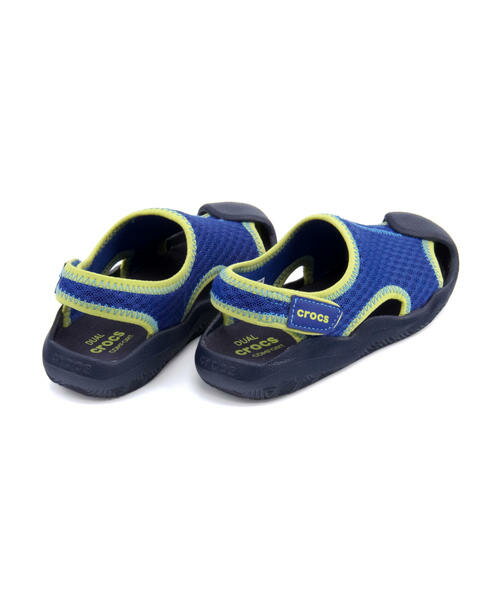 crocs(クロックス) SWIFTWATER SANDAL K キッズサンダル【超軽量】(スウィフトウォーターサンダルK) 204024 4HD ブルージーン/ネイビー