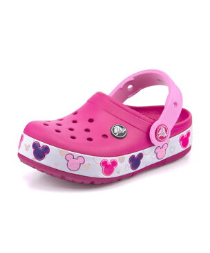 crocs クロックス CROCBAND MICKY FUN LAB LIGHTS K【光る靴】 キッズサンダル(クロックバンドミッキーファンラブライツキッズ) 204994 6X0 キャンディーピンク