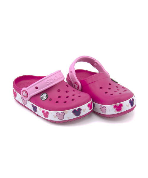 crocs クロックス CROCBAND MICKY FUN LAB LIGHTS K【光る靴】 キッズサンダル(クロックバンドミッキーファンラブライツキッズ) 204994 6X0 キャンディーピンク