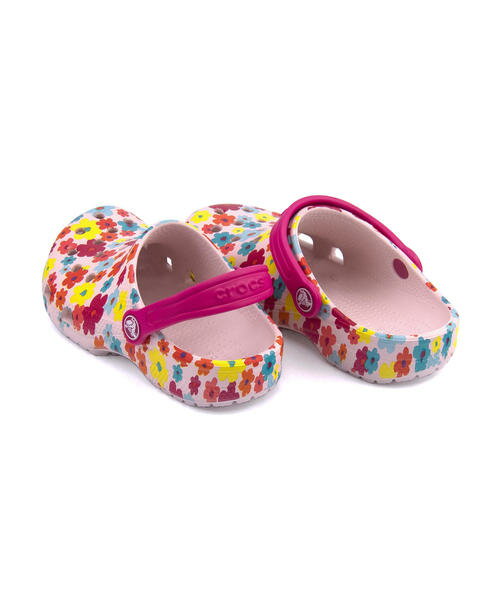 crocs(クロックス) CLASSIC SEASONAL GRAPHIC CLOG K キッズサンダル(クラシックシーズナルグラフィッククロッグK) 205620 6PI ベアリーピンク