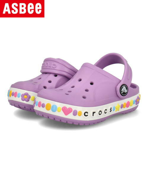 crocs クロックス BAYABAND CHARM BAND CLOG T 2WAY キッズサンダル サボ クロッグ バヤバンドチャームバンドクロッグT 208102 5PR オーキッド キッズ シューズ 靴 サンダル ガールズ プレゼント ラッピング ASBee アスビー