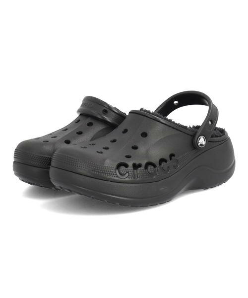 【クーポン配布中】crocs クロックス BAYA PLATFORM LINED CLOG ボアライナー 2WAY 厚底 レディースサンダル バヤプラットフォームラインドクロッグ 208708 ブラック ミュール コンフォートサンダル コンフォート ミドルヒールサンダル ミドルヒール