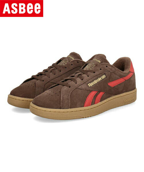 【クーポン配布中】Reebok リーボック CLUB C GROUNDS UK メンズレザースニーカー スエード クラブシーグラウンズUK 131917 100228143 ブラウン/レッド/ガム メンズ シューズ 靴 スニーカー ローカット プレゼント ラッピング ASBee アスビー