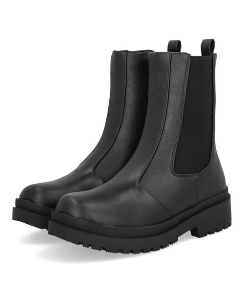 【クーポン配布中】North Date ノースデイト レディース スパイク付きサイドゴアウィンターブーツ 折りたたみ金属スパイク 蓄熱保温 ボアライナー/降雪地 KH-7201 ブラック シューズ 靴 ブーツ レインシューズ サイドゴアブーツ サイドコア