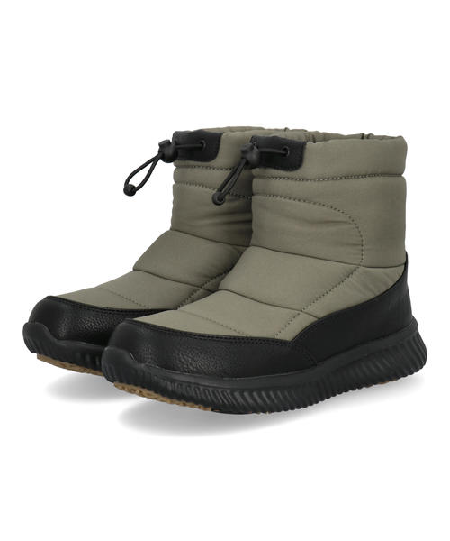 SUDASH ダテハキ レディース スパイク付きウィンターブーツ【耐水/折りたたみ金属スパイク/ガラス繊維配合ソール/防寒/裏起毛/雪道対応】 35203 カーキ