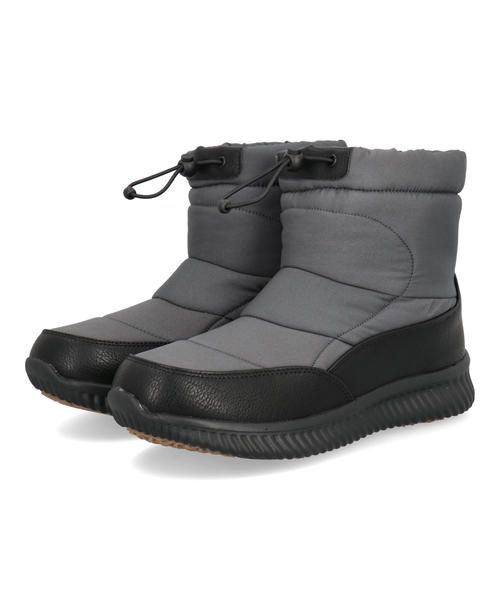 SUDASH ダテハキ メンズ スパイク付きウィンターブーツ【耐水/折りたたみ金属スパイク/ガラス繊維配合ソール/防寒/裏起毛/雪道対応】 45203 グレー