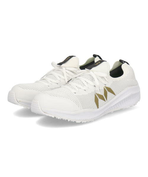 【クーポン配布中】MANDOM マンダム KNIT SOC つま先保護芯 幅広3E メンズ プロテクティブスニーカー 作業靴 ワーキングシューズ マンダムニットソック 201 EC ホワイト シューズ 靴 スニーカー ローカット ASBee