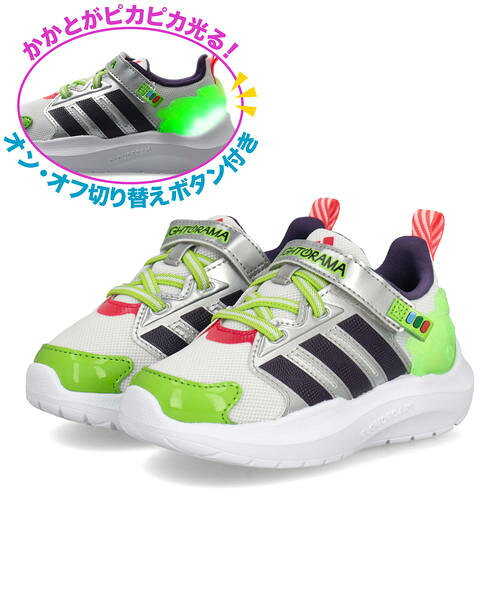 adidas アディダス LIGHTORAMA RNR BUZZ EL Iベビーシューズ(ライトオーラマRNRバズELI) KI6604 フットウェアホワイト/バイオレット