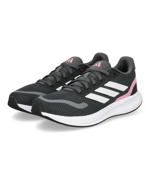 adidas アディダス CORE FAITO 5.0 J 軽量 キッズスニーカー ひも靴 運動会 子供靴(コアファイト5.0J) JQ8668 グレーシックス/クリスタルホワイト/ブリスピンク