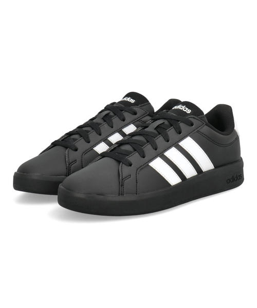 adidas アディダス GRAND COURT 3.0 J キッズスニーカー ひも靴 子供靴(グランドコート3.0J) KJ4367 フットウェアホワイト/コアブラック/コアブラック
