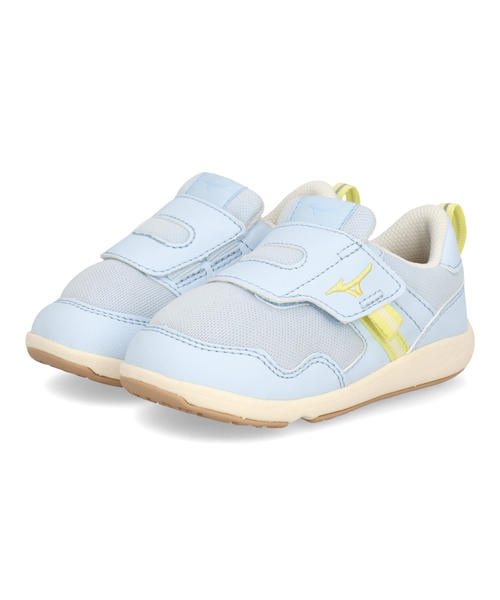 mizuno ミズノ PLAMORE INFANT 3ベビーシューズ 子供靴 ワンベルト(プレモアインファント3) C1GD2641 04 ライトブルー/イエロー