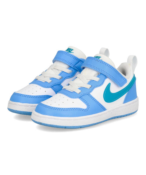 NIKE ナイキ COURT BOROUGH LOW JES TDV ベビーシューズ キッズスニーカー 子供靴(コートボローローJESTDV) IV5821-100 ホワイト/エナジー/フットボールブルー