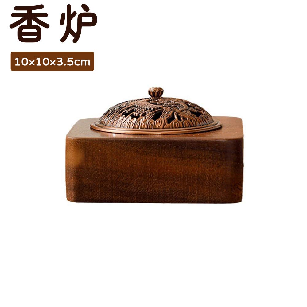 香炉 お香立て 蓋付き おしゃれ 丸香炉 木製 線香皿 仏壇用香炉 香皿 お香ホルダーアンティーク 香立 香立て 渦巻き線香用 コーン香 禅 香道 インテリア 置物 アジアン リラックス 癒やし インテリア ヨガ 瞑想 浄化 香道 チベット風 香立聞香 和モダン 上品 仏具