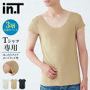 【本日ポイント10倍】 グンゼ インティー int T 半袖 ボートネック 汗取りインナー メンズ インナーシャツ M L LL 透けない ベージュ 黒 ゆった...