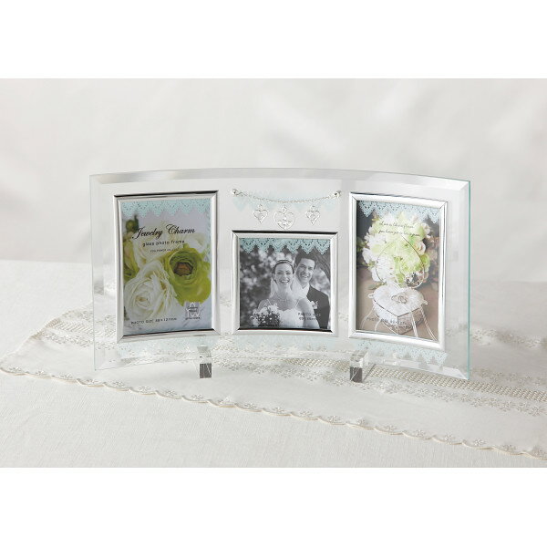 ジュエリーチャーム ガラスフォトフレーム 3窓