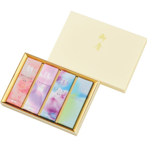 日本香堂 花風 進物 三種・色芯ろうそく入
