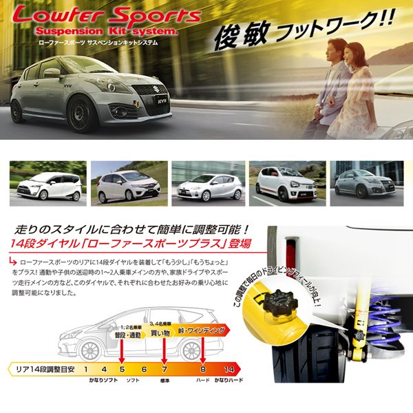 【個人宅発送可】正規品 KYB カヤバ ケーワイビー LOWFER SPORTS PLUS サスペンションキットショックアブソーバー1台分4本＋スプリング1台分4本 HONDA ホンダ N-WGN/Nワゴン JH1 LKIT1-JH1N 3