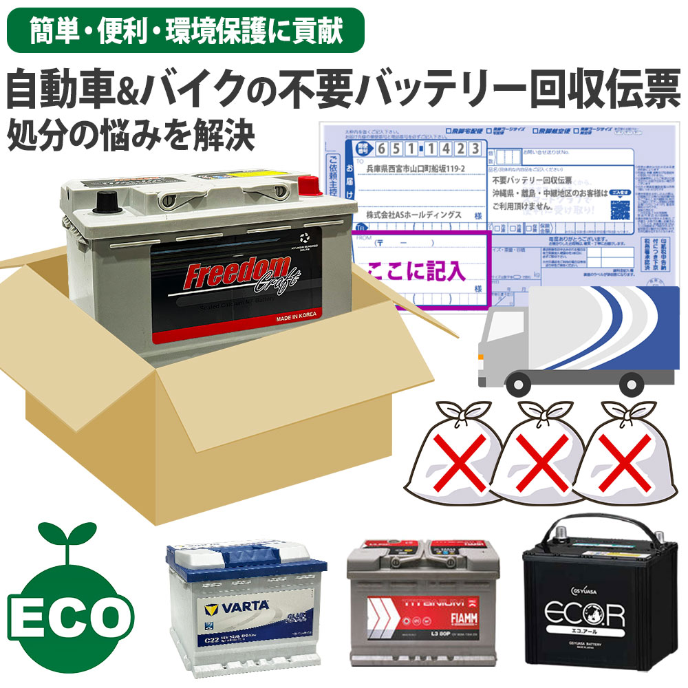 【回収伝票のみの単品購入可能】使用済み廃棄バッテリー 廃バッ