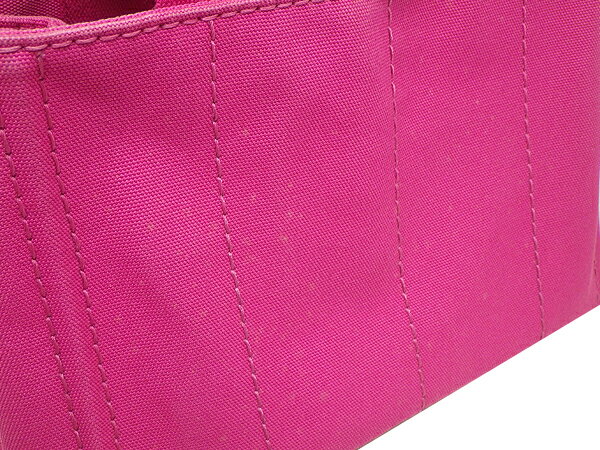 PRADA プラダカナパ トートバッグ BN2439コットン ピンク保存袋・ギャランティカー...