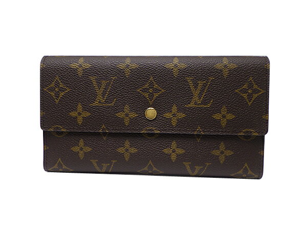 LOUIS VUITTON - LOUIS VUITTON ルイ・ヴィトンポルトトレゾール・インターナショナル M61215スナップボタン式長財布モノグラムライン【中古】【送料無料】【質屋出品】