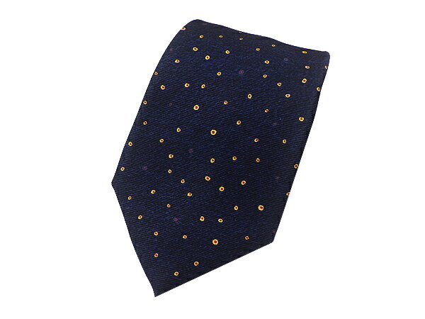 BVLGARI ブルガリネクタイ Daniele Pizzisomシルク100% ネイビー系【中古】【送料無料】【質屋出品】
