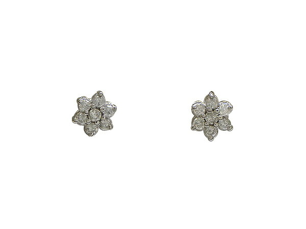 樂天商城 - ピアスK18WG(ホワイトゴールド)ダイヤモンド0.17/0.17ct【中古】仕上げ済み【送料無料】【質屋出品】