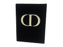 Dior ディオール折り畳みミラー 鏡 C400071750ベロア調 ブラック(黒)箱付き ノベルティ【中古】【質屋出品】