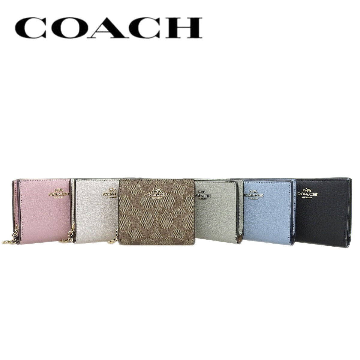 コーチ 財布（レディース） 【COACH】 コーチ レザー 2つ折り ミニ財布 スナップ ウォレット snap wallet アウトレット c2862 c3309