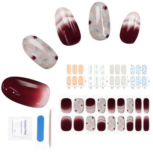 BIBII ジェルネイルシール 硬化タイプ フレンチ 結婚式 爽やか透け感 長持ち 防水ジェルネイル 無臭 貼..