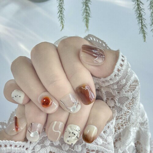 FTmoonie �ͥ�����å� �ץ쥹����ͥ��� press on nail ����ͥ��� �ͥ��륹�ƥå��� �դ��� �失��ͥ��� �ͥ��륹�ƥå��� �ץ쥼��� 10�����ꥻ�å� ����� ´�ȥץ쥼��� �ж� �ѡ�