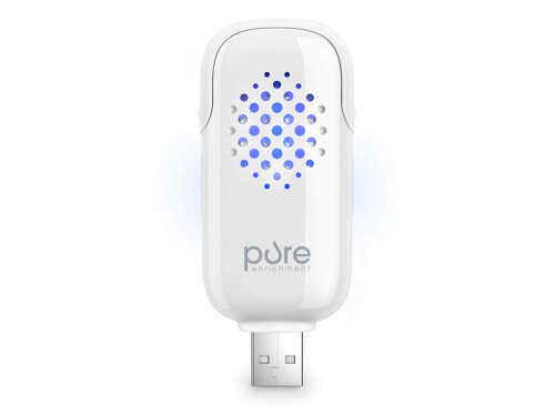 Pure Enrichment PureSpa(ピュアエンリッチメント ピュアスパ) アロマディフューザー USB式 小型 エッセンシャルオイル ディフューザー 詰め替えパッド3枚付 車載 パソコン 旅行