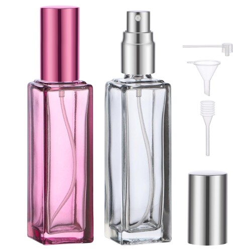 Segbeauty アトマイザー 20ml 2個入り ガラス製 プッシュ式 詰め替え スプレー容器 漏れない ミニボトル スプレーボトル クイック 香水噴霧器 携帯用 詰め替え容器 液漏れ防止 持ち込み可能