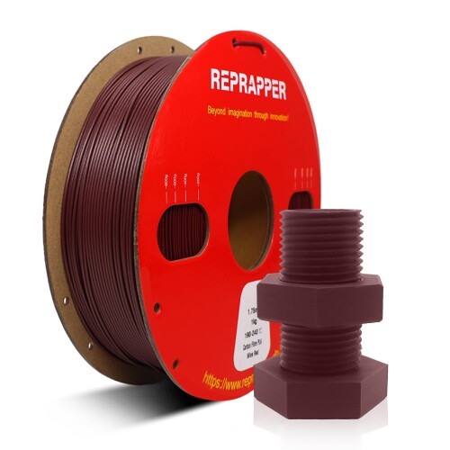 RepRapper カーボンファイバー PLAフィラメント 炭素繊維 3Dプリンターフィラメント 1.75mm径、寸法精度+/-0.03mm、正味量1KG (2.2LBS) 3Dプリンター用造型材料、ワインレッド 最もポピュラーな 3D プ...